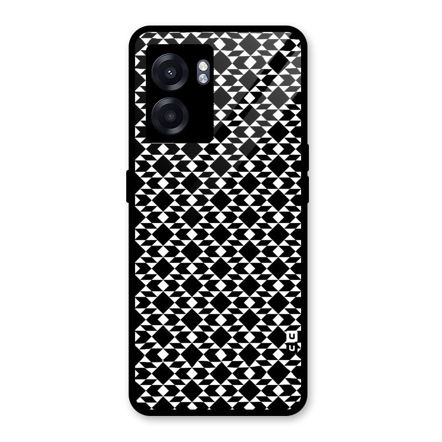 Black White Diamond Abstract Glass Back Case for Oppo K10 (5G)