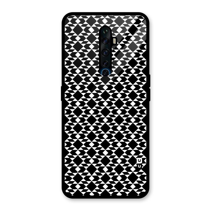 Black White Diamond Abstract Glass Back Case for Oppo Reno2 F