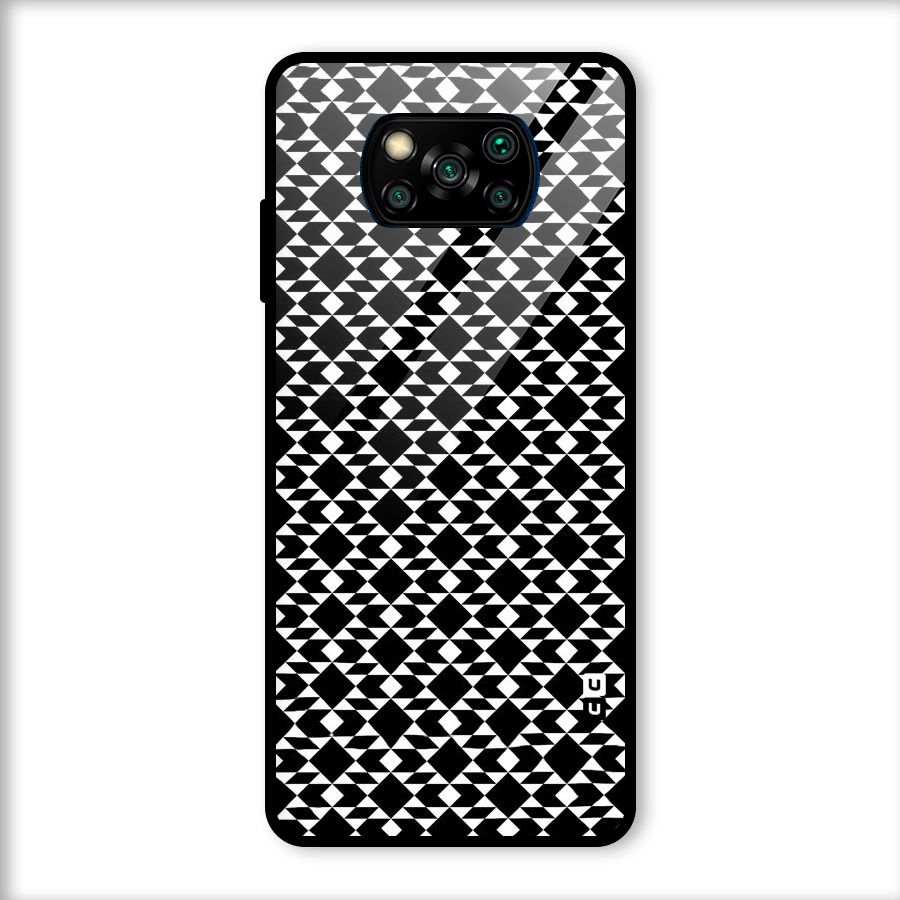 Black White Diamond Abstract Glass Back Case for Poco X3