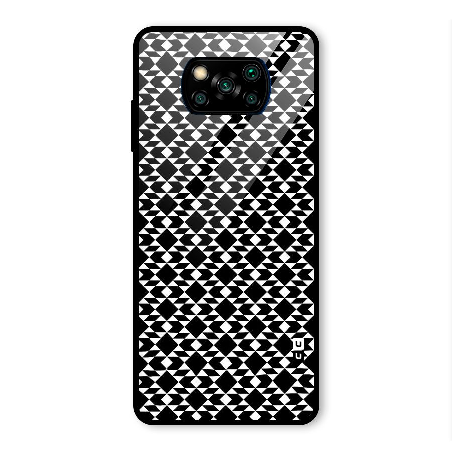 Black White Diamond Abstract Glass Back Case for Poco X3 Pro