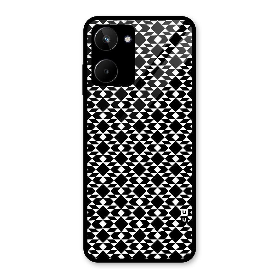 Black White Diamond Abstract Glass Back Case for Realme 10