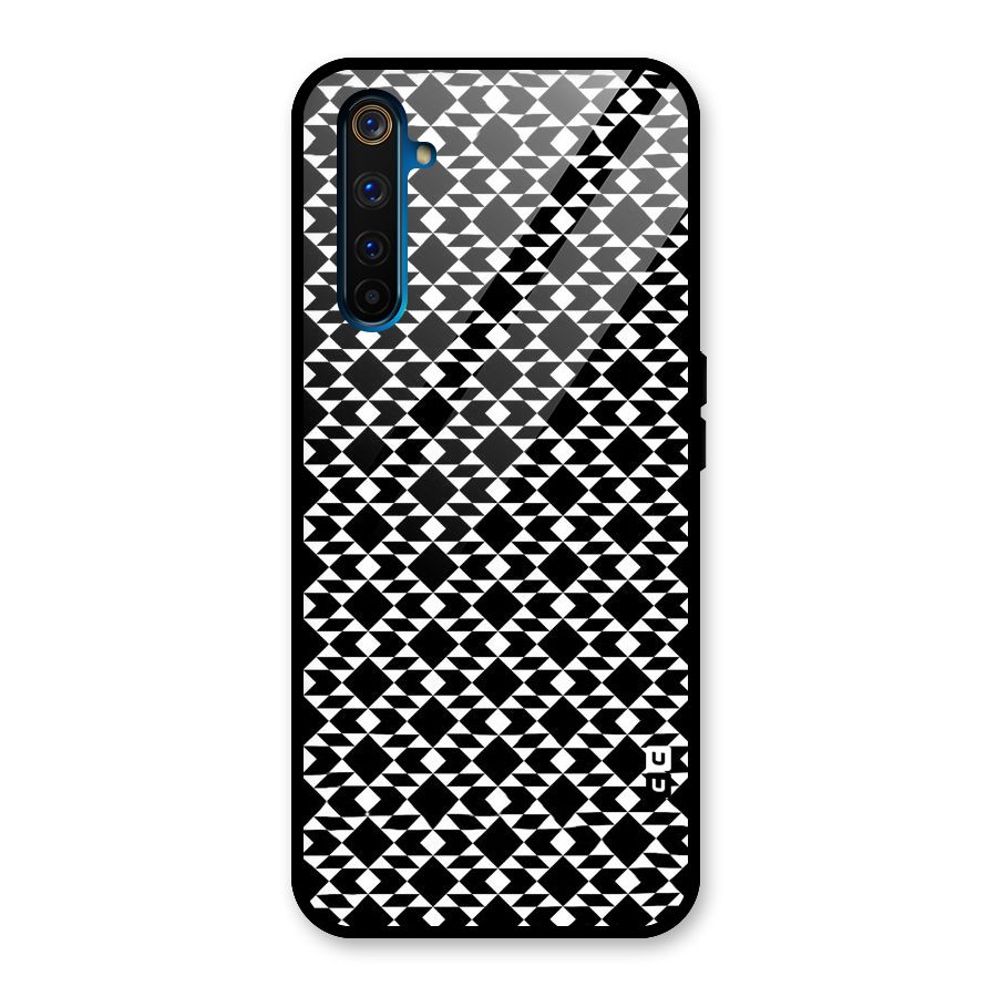 Black White Diamond Abstract Glass Back Case for Realme 6 Pro