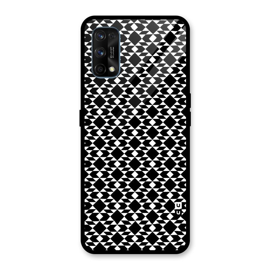 Black White Diamond Abstract Glass Back Case for Realme 7 Pro
