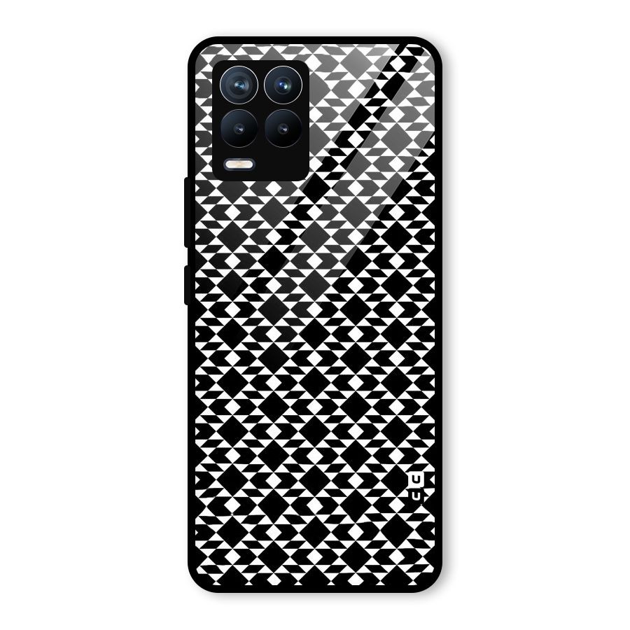 Black White Diamond Abstract Glass Back Case for Realme 8 Pro