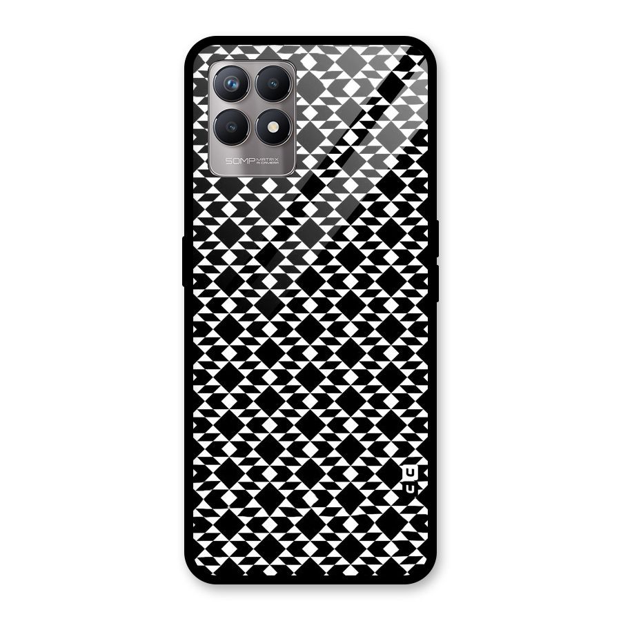 Black White Diamond Abstract Glass Back Case for Realme Narzo 50