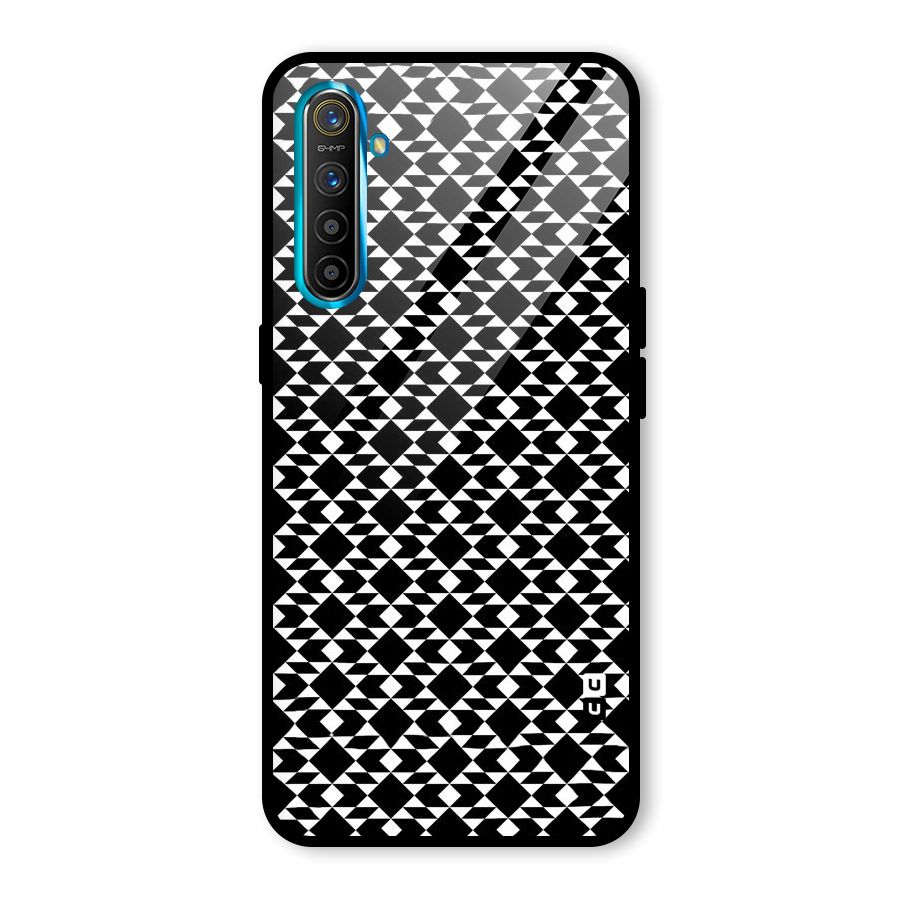 Black White Diamond Abstract Glass Back Case for Realme X2