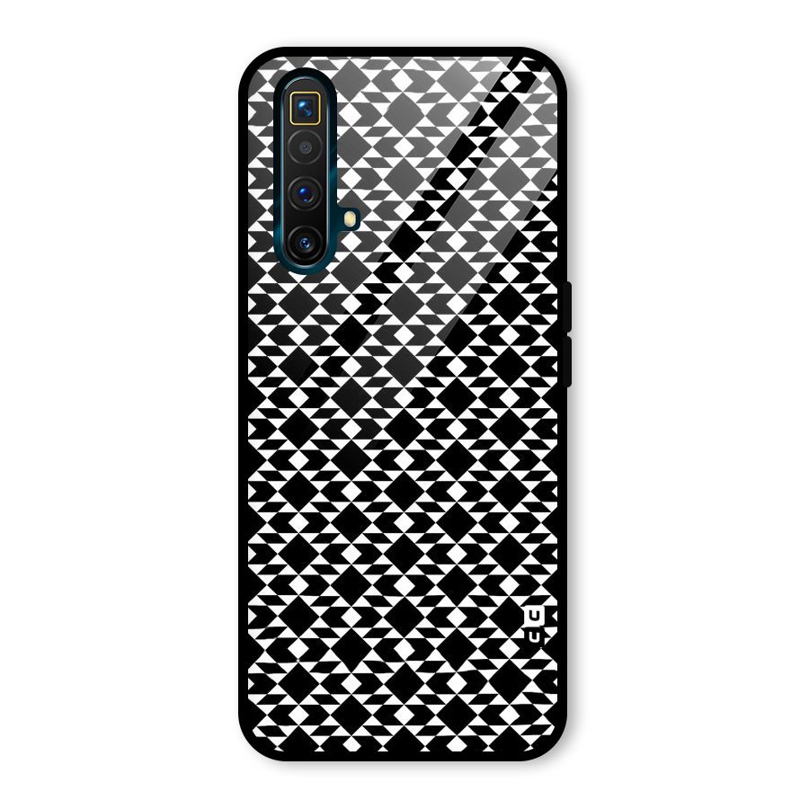 Black White Diamond Abstract Glass Back Case for Realme X3