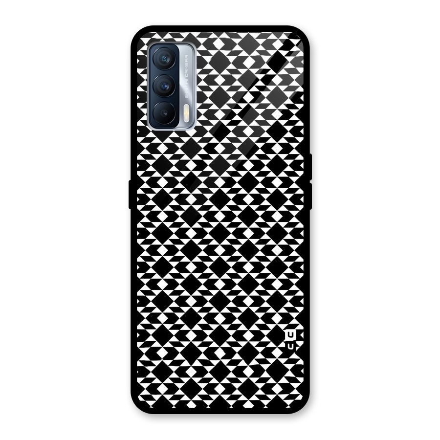 Black White Diamond Abstract Glass Back Case for Realme X7