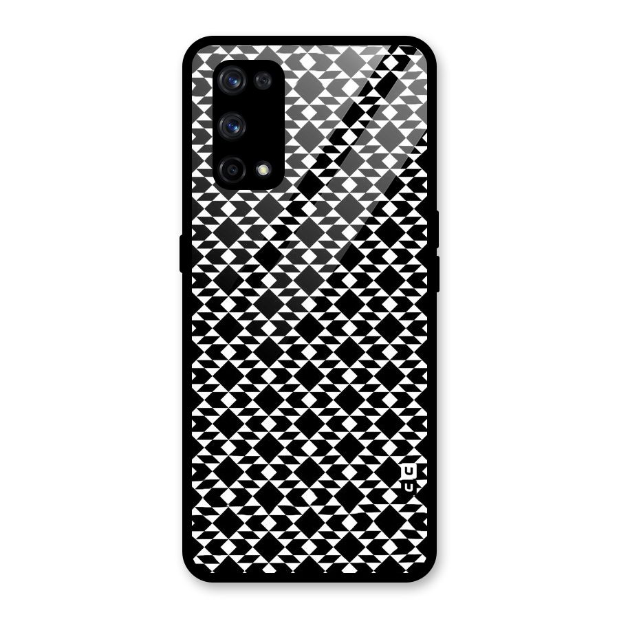 Black White Diamond Abstract Glass Back Case for Realme X7 Pro