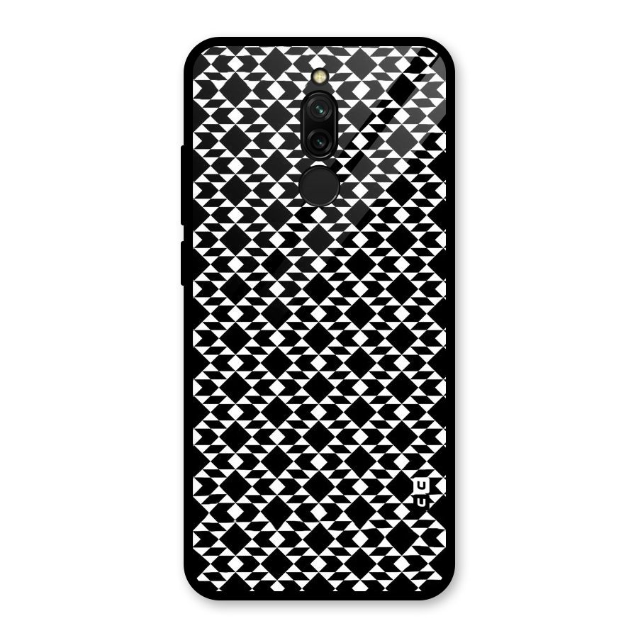 Black White Diamond Abstract Glass Back Case for Redmi 8