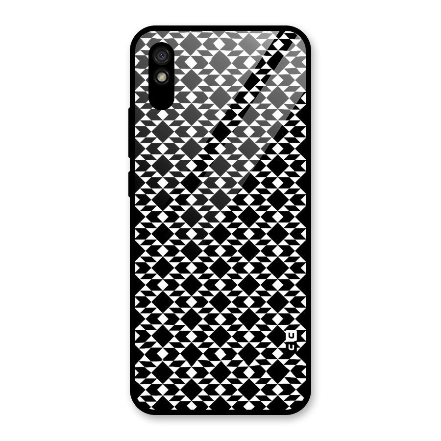 Black White Diamond Abstract Glass Back Case for Redmi 9i