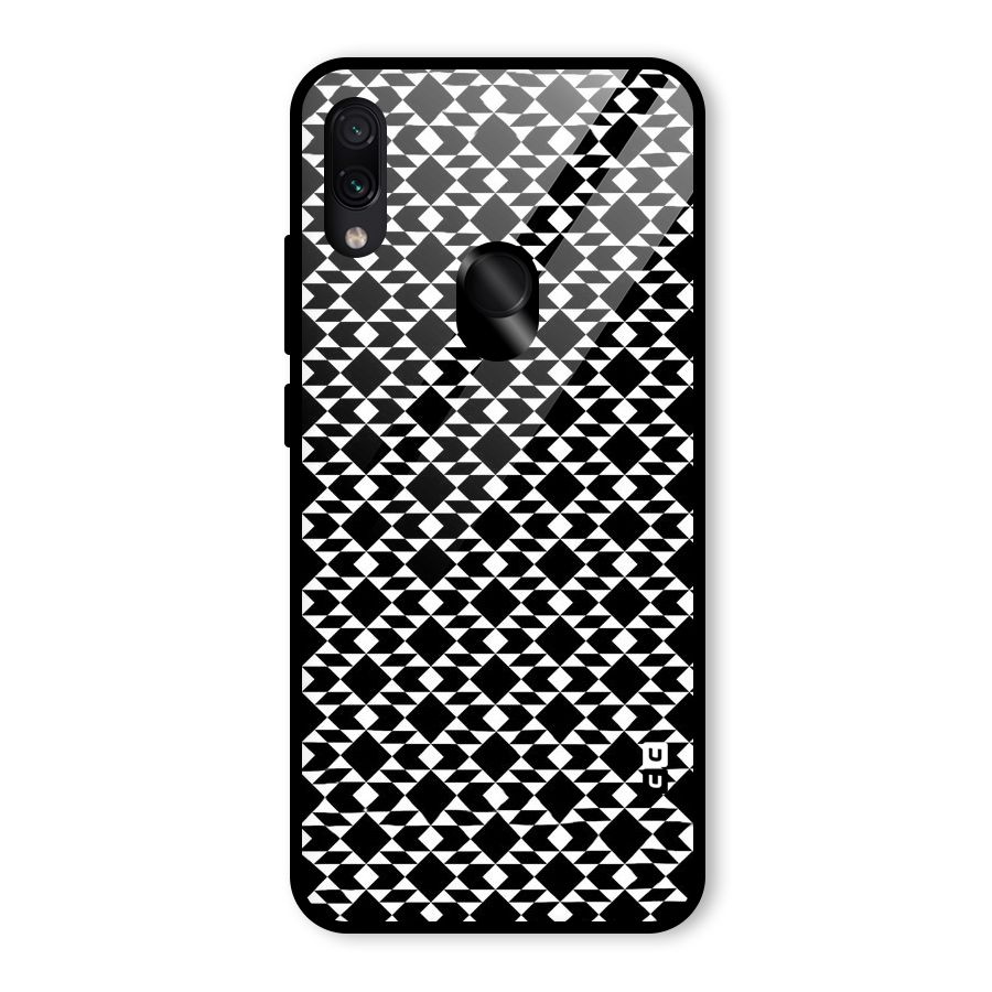 Black White Diamond Abstract Glass Back Case for Redmi Note 7