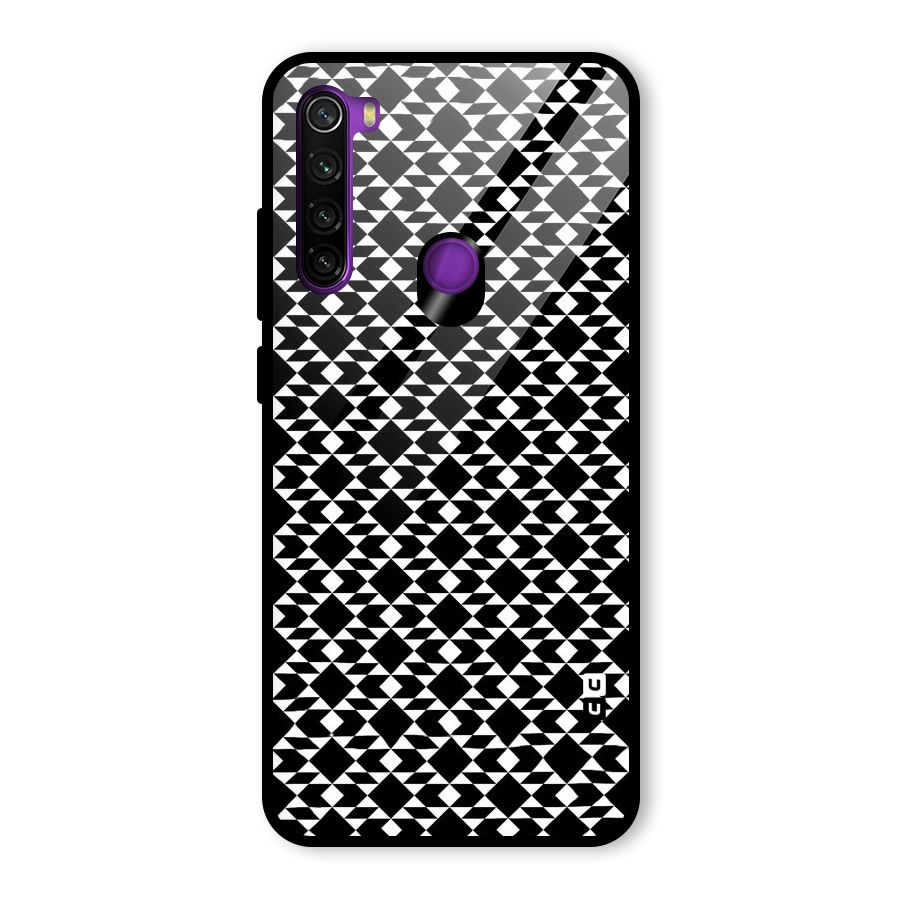 Black White Diamond Abstract Glass Back Case for Redmi Note 8