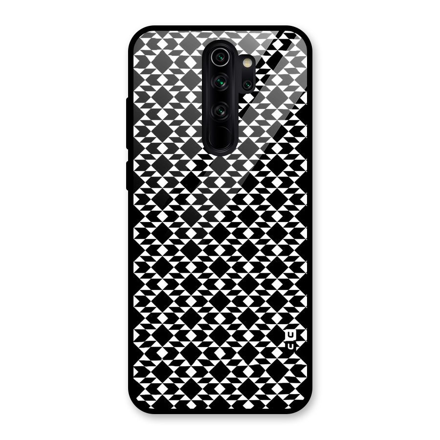 Black White Diamond Abstract Glass Back Case for Redmi Note 8 Pro