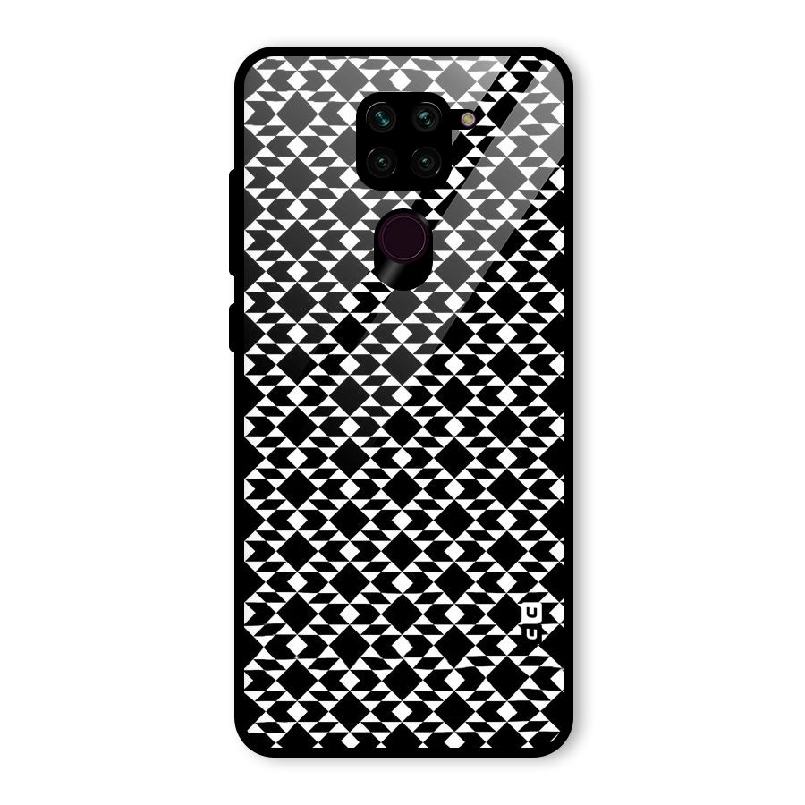 Black White Diamond Abstract Glass Back Case for Redmi Note 9