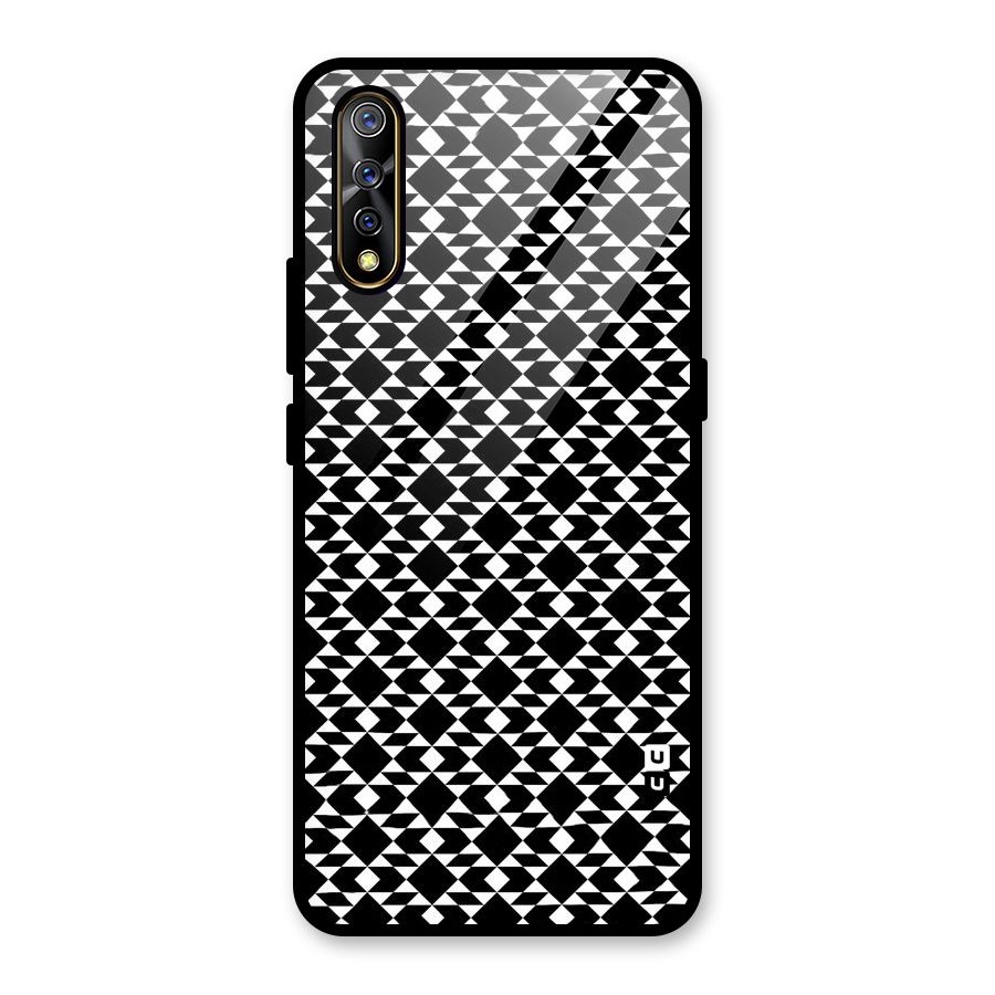 Black White Diamond Abstract Glass Back Case for Vivo S1