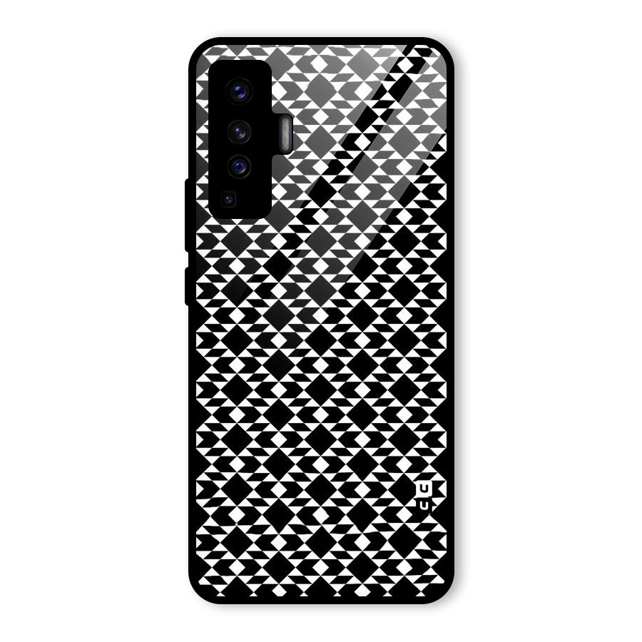 Black White Diamond Abstract Glass Back Case for Vivo X50