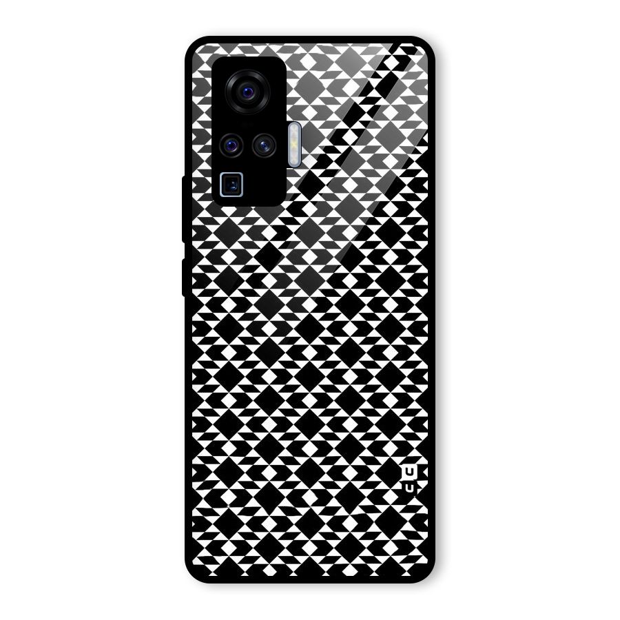 Black White Diamond Abstract Glass Back Case for Vivo X50 Pro