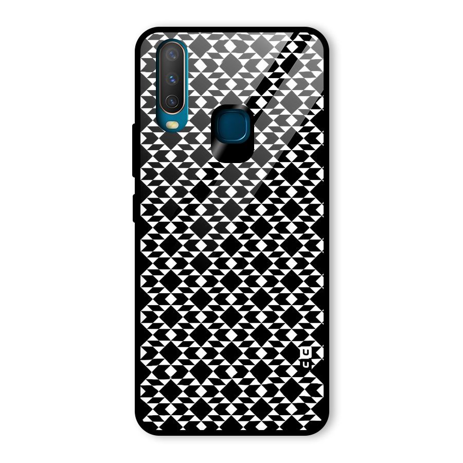 Black White Diamond Abstract Glass Back Case for Vivo Y17
