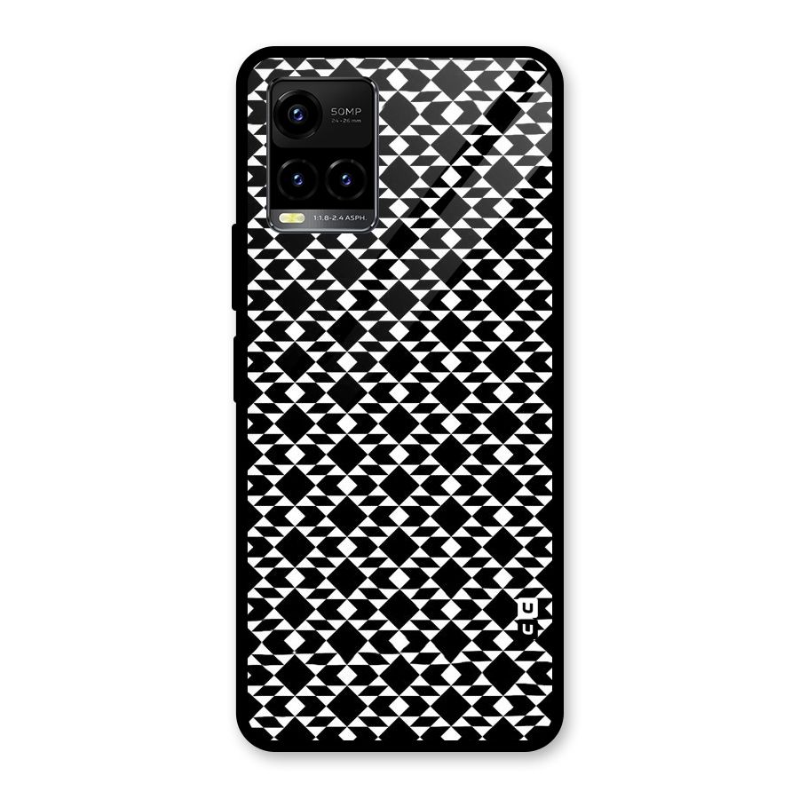 Black White Diamond Abstract Glass Back Case for Vivo Y21T