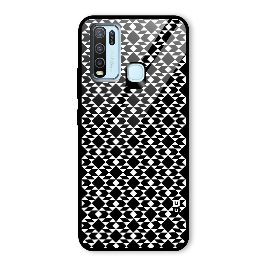 Black White Diamond Abstract Glass Back Case for Vivo Y50