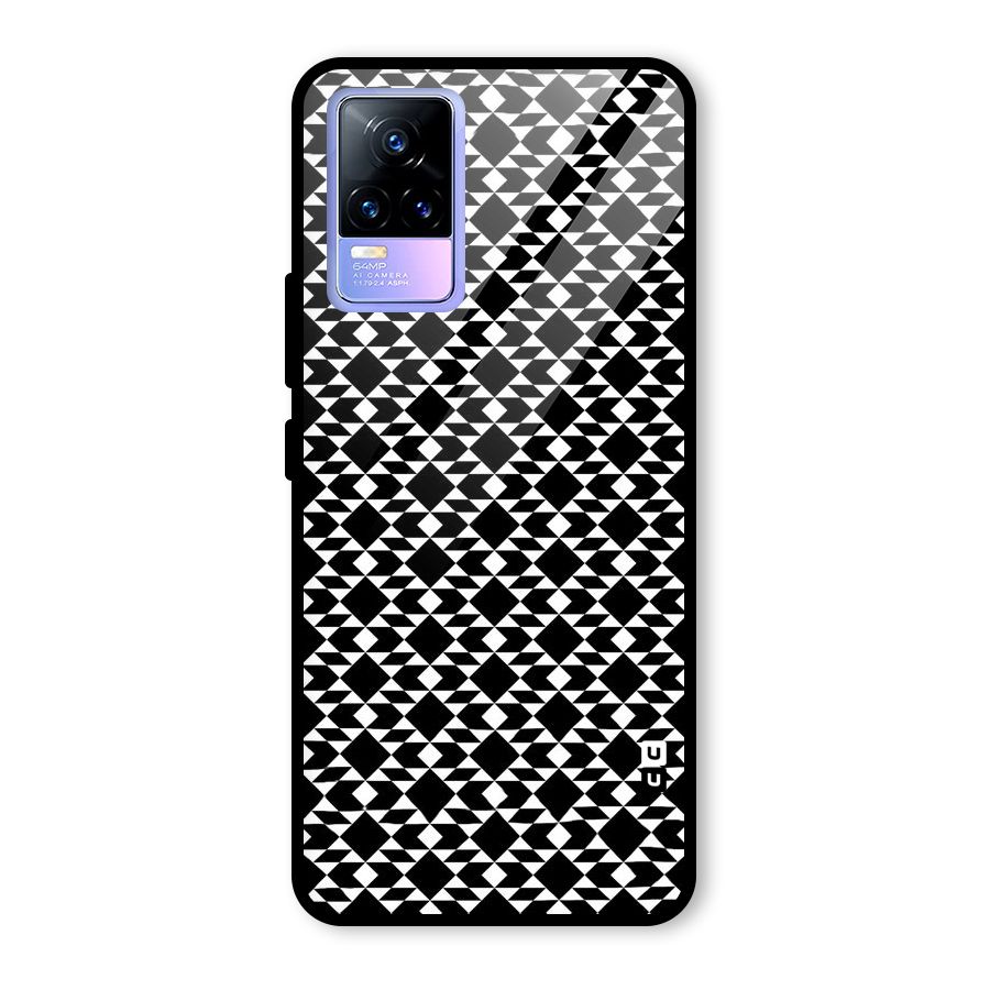 Black White Diamond Abstract Glass Back Case for Vivo Y73