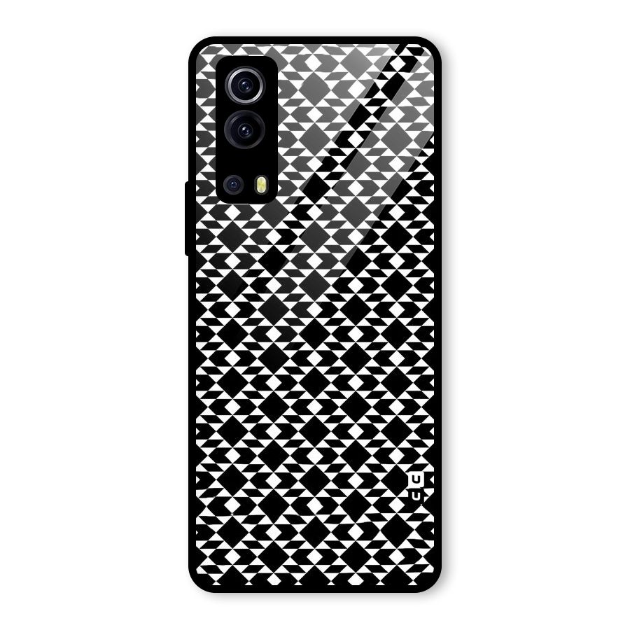 Black White Diamond Abstract Glass Back Case for Vivo iQOO Z3