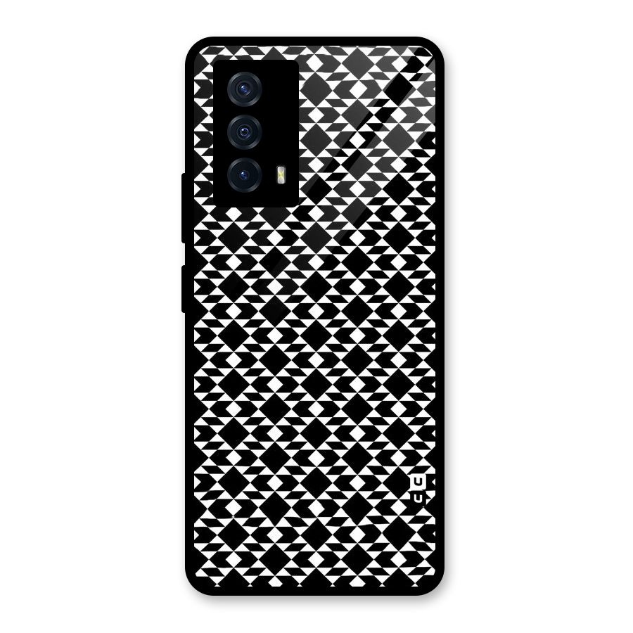Black White Diamond Abstract Glass Back Case for Vivo iQOO Z5