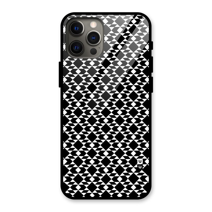 Black White Diamond Abstract Glass Back Case for iPhone 12 Pro Max