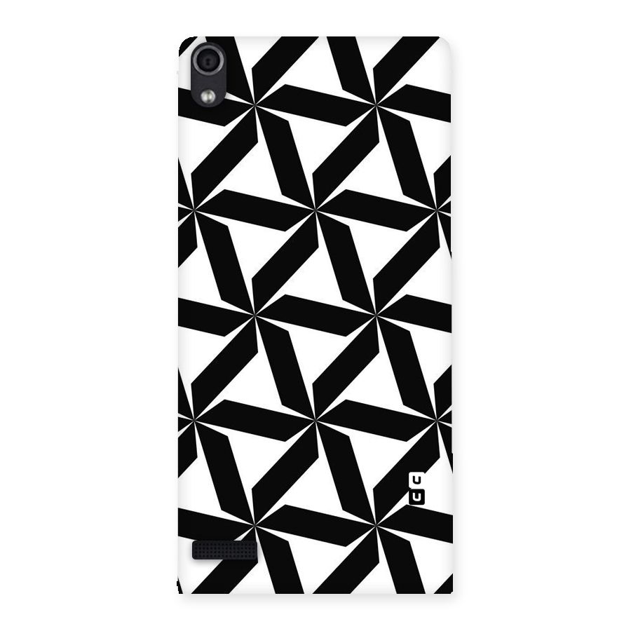 Black White Fan Design Back Case for Ascend P6