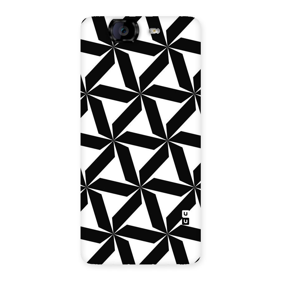 Black White Fan Design Back Case for Canvas Knight A350