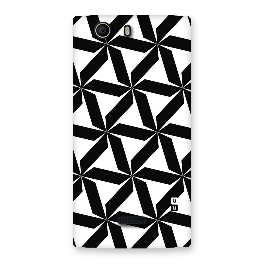 Black White Fan Design Back Case for Canvas Nitro 2 E311