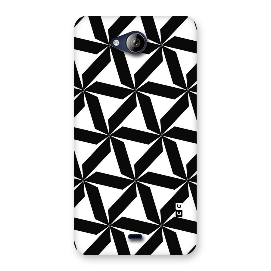 Black White Fan Design Back Case for Canvas Play Q355