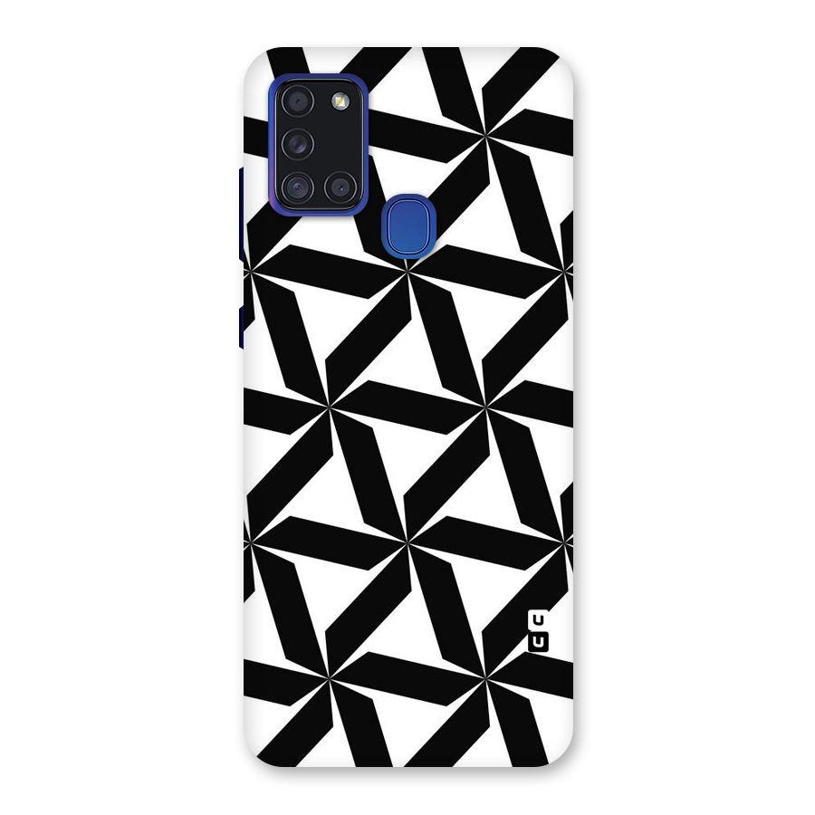 Black White Fan Design Back Case for Galaxy A21s