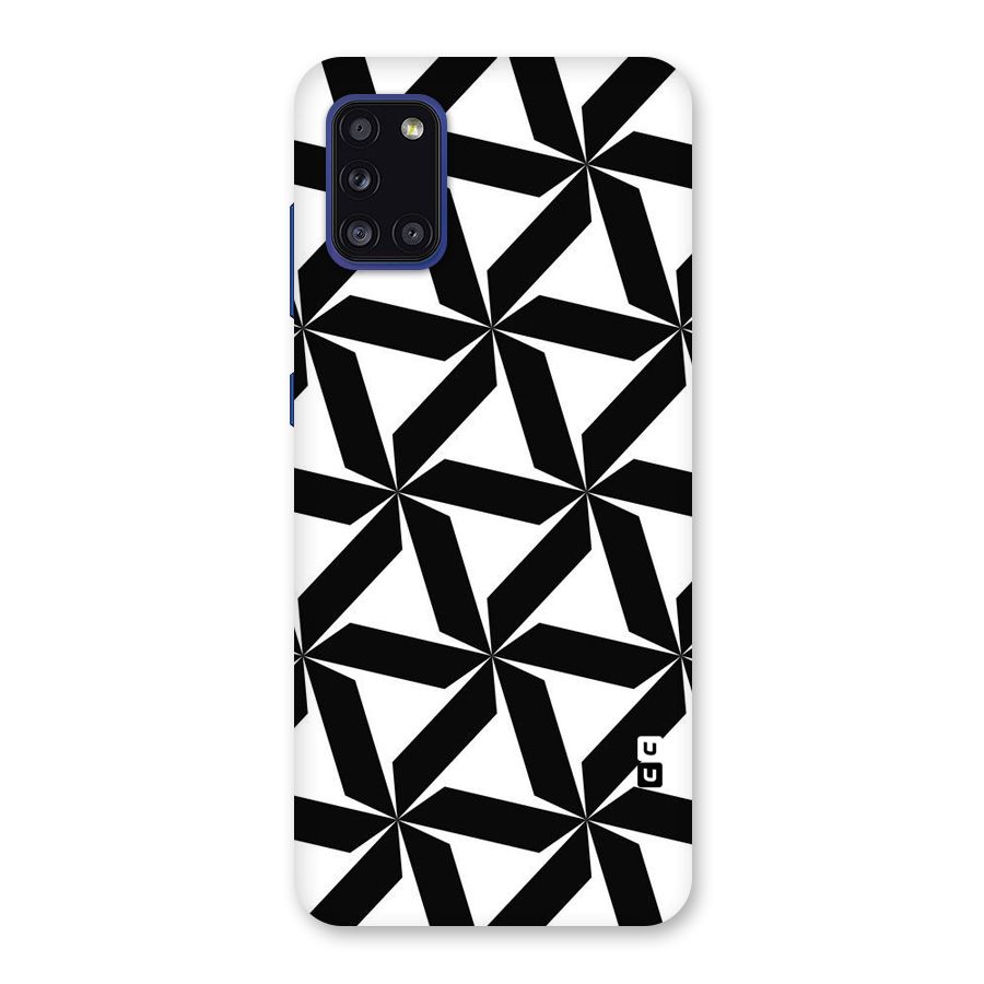 Black White Fan Design Back Case for Galaxy A31