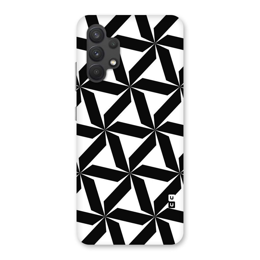 Black White Fan Design Back Case for Galaxy A32