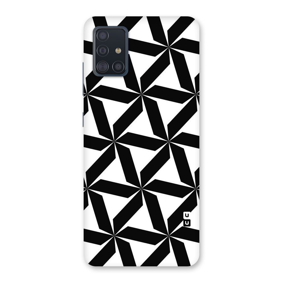 Black White Fan Design Back Case for Galaxy A51