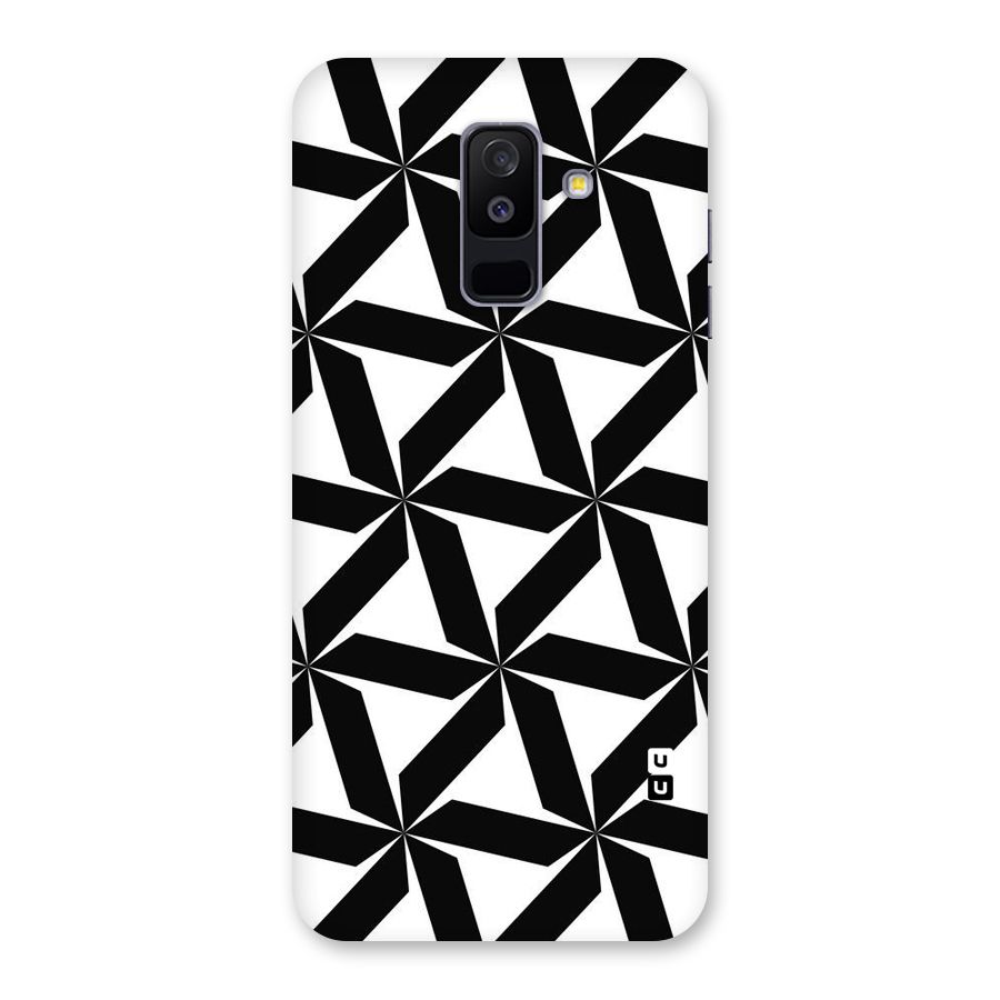 Black White Fan Design Back Case for Galaxy A6 Plus