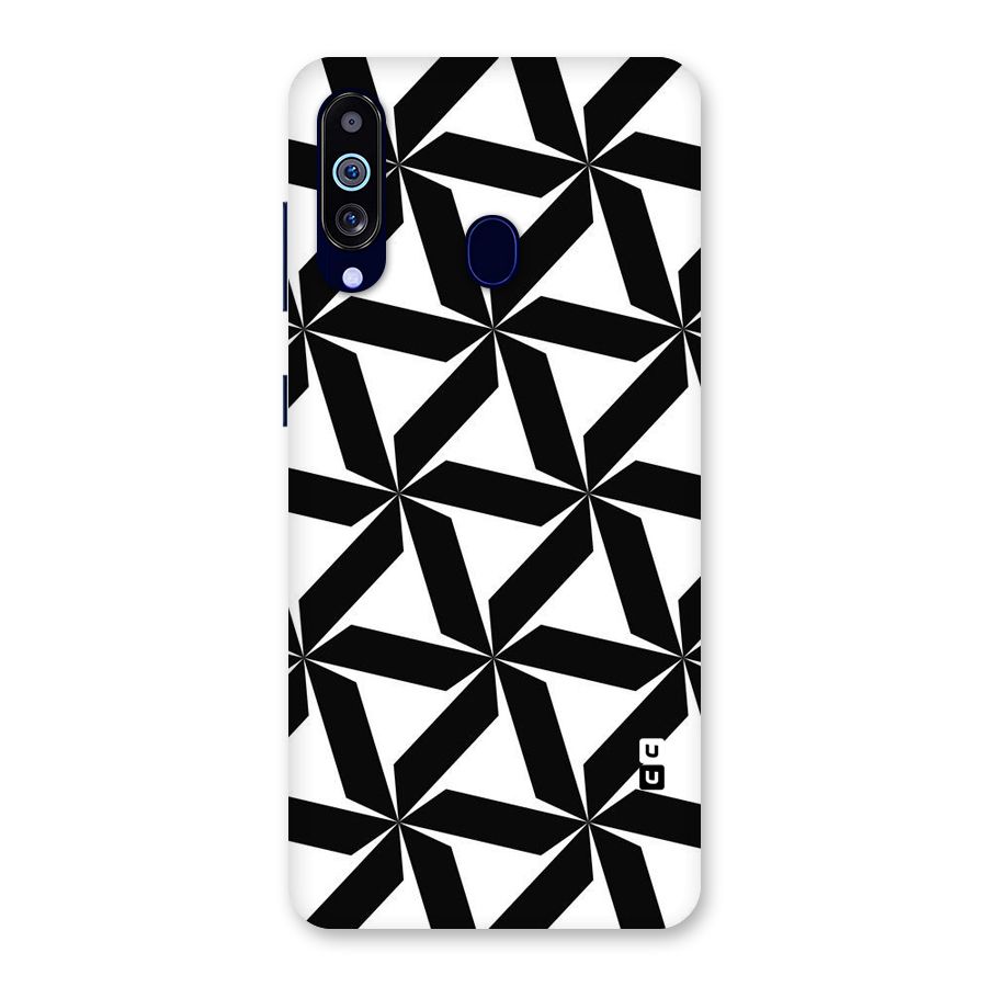 Black White Fan Design Back Case for Galaxy A60