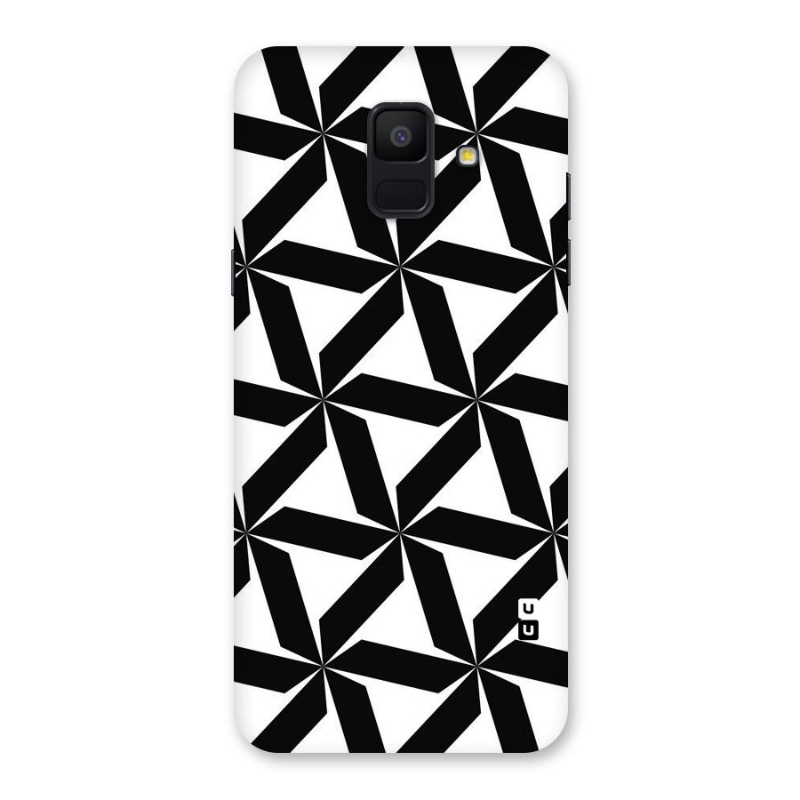 Black White Fan Design Back Case for Galaxy A6 (2018)