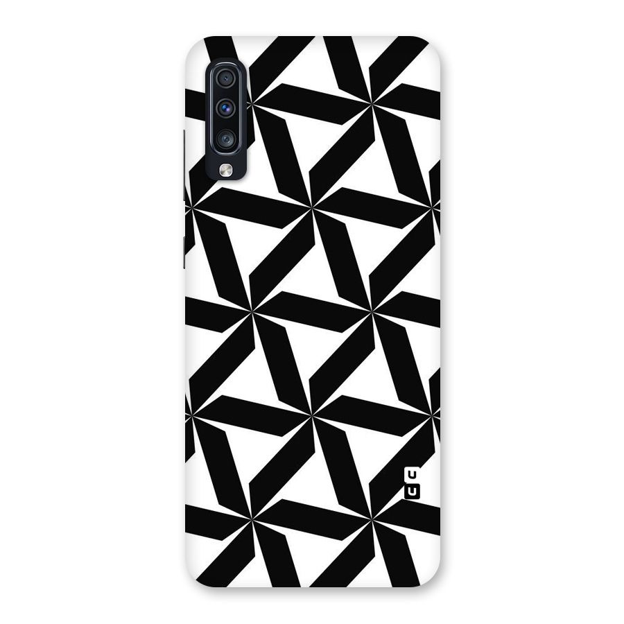 Black White Fan Design Back Case for Galaxy A70