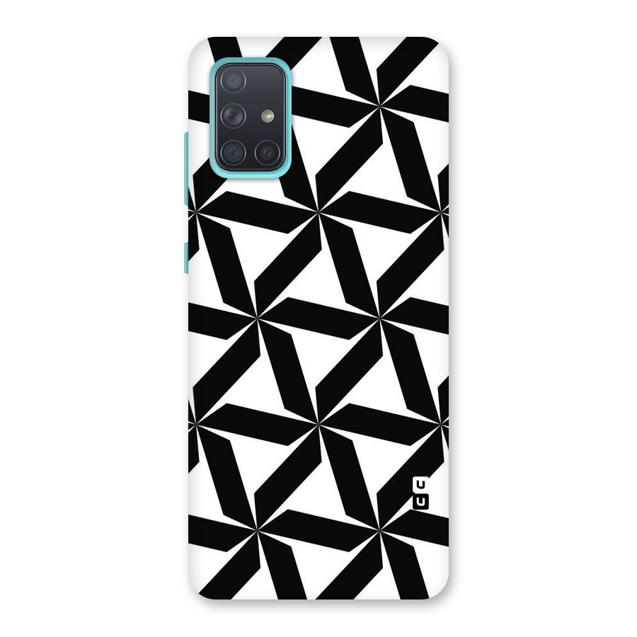 Black White Fan Design Back Case for Galaxy A71