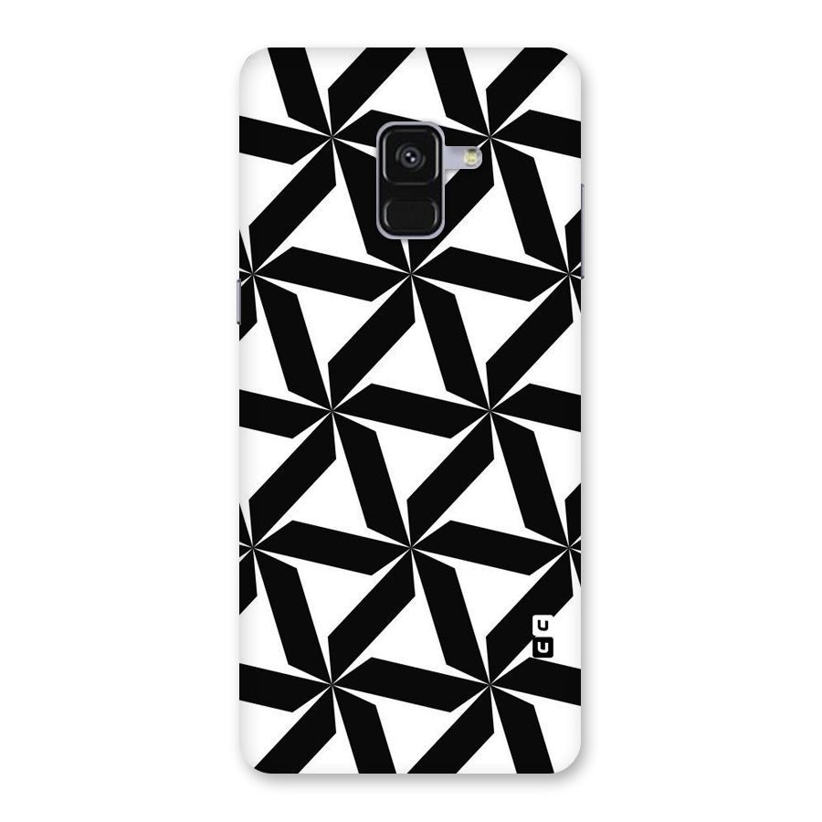 Black White Fan Design Back Case for Galaxy A8 Plus