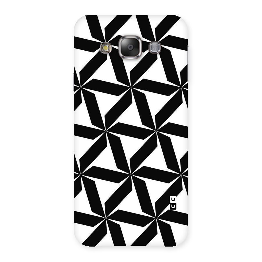 Black White Fan Design Back Case for Galaxy E7