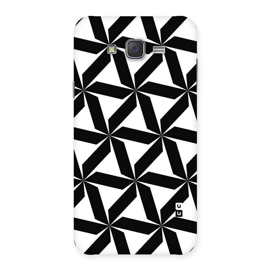 Black White Fan Design Back Case for Galaxy J7