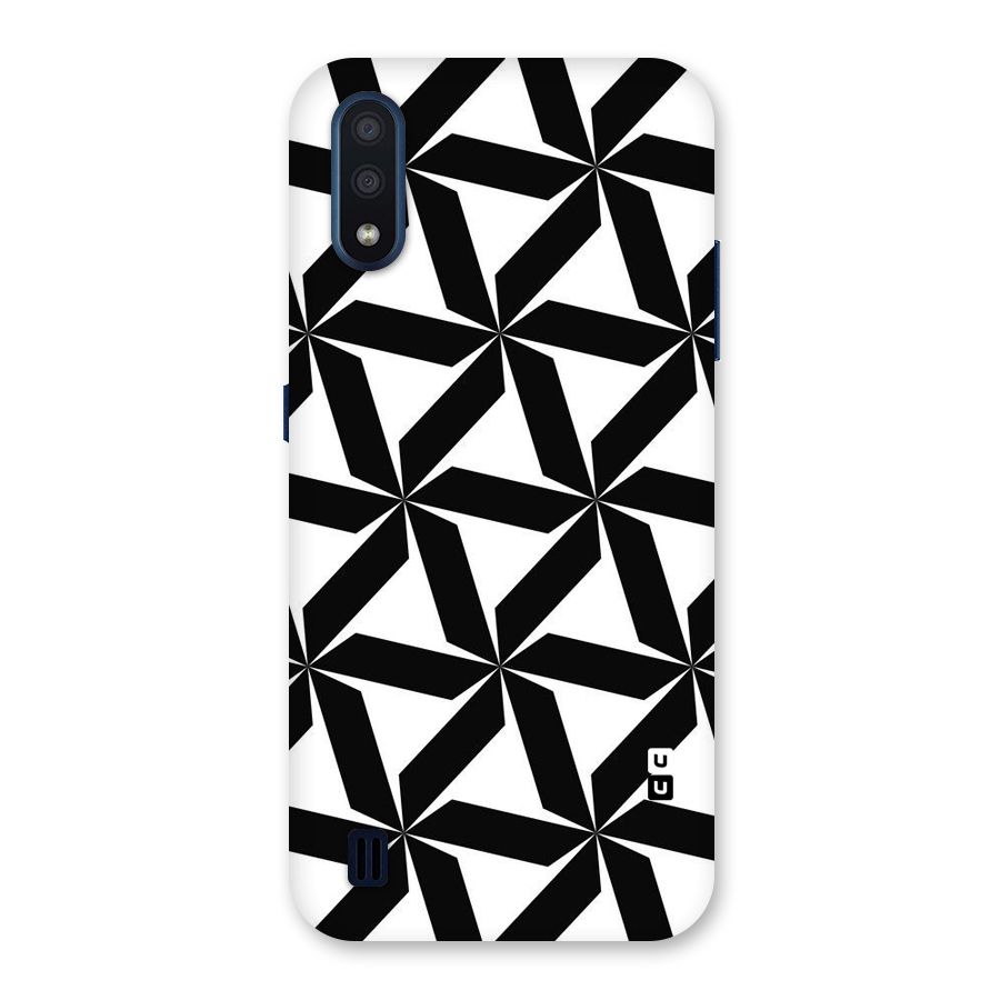 Black White Fan Design Back Case for Galaxy M01
