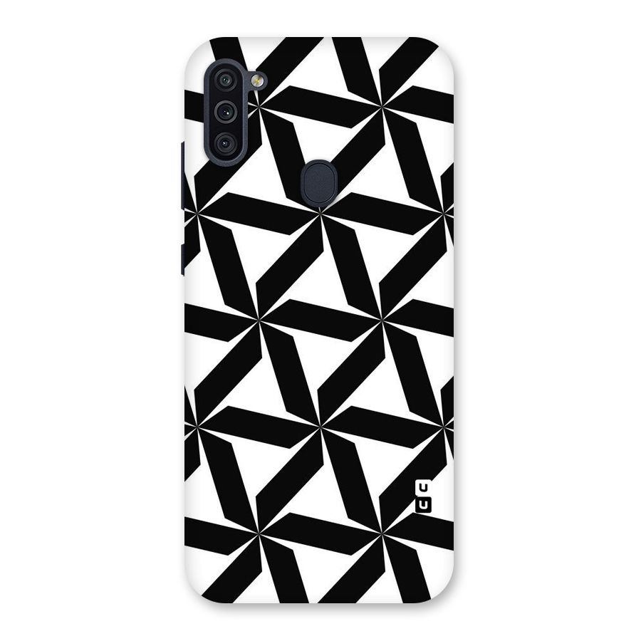 Black White Fan Design Back Case for Galaxy M11