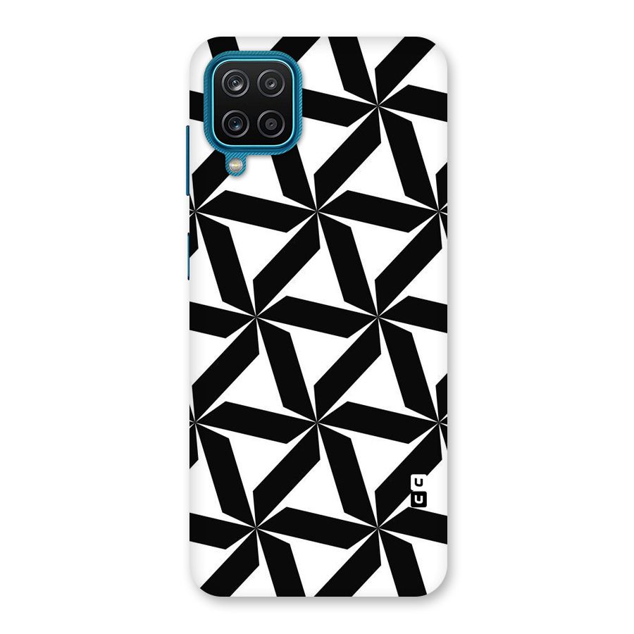 Black White Fan Design Back Case for Galaxy M12