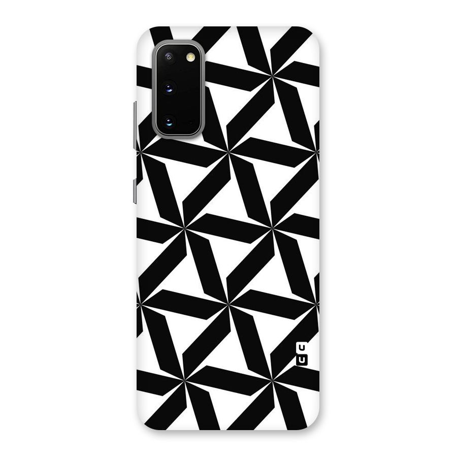 Black White Fan Design Back Case for Galaxy S20