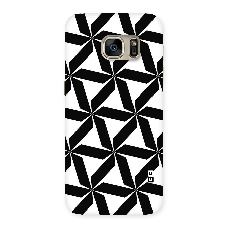 Black White Fan Design Back Case for Galaxy S7